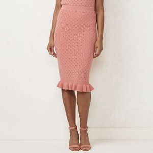 NEW LC Lauren Conrad Pointelle - Knit Skirt with Ruffles, Size XS
